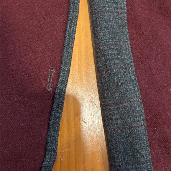 Vintage BARBOUR Men's L Plaid Wool Trench Coat Jacket Collared T249 Long Coat - Picture 13 of 16